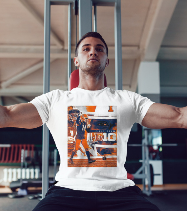 Illinois Fighting Illini Xavier Scott First Team All-Big Ten Recognition T-Shirt