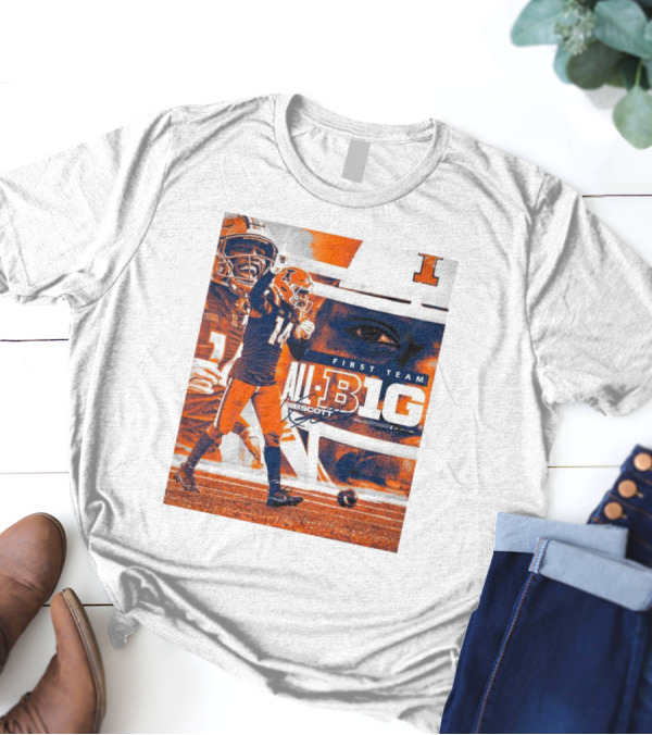 Illinois Fighting Illini Xavier Scott First Team All-Big Ten Recognition T-Shirt