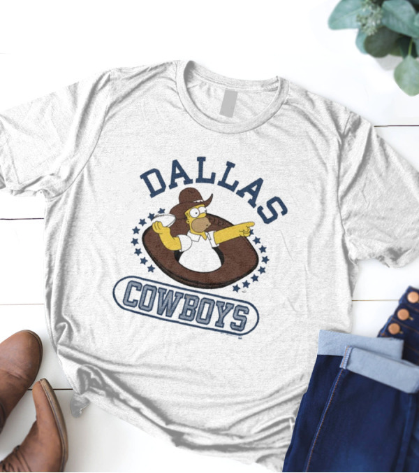 Dallas Cowboys Homer Simpson Football NFL Crossover T-Shirt