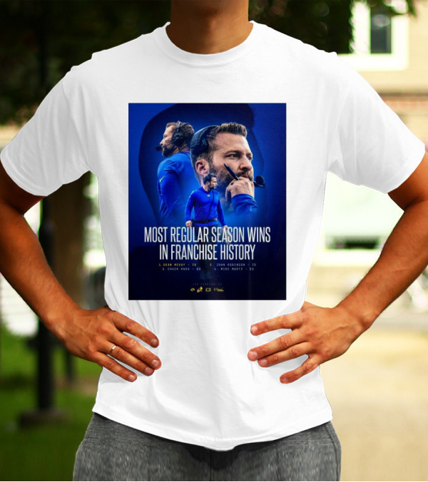 Sean McVay Los Angeles Rams Most Regular Season Wins In Franchise History 76 T-Shirt