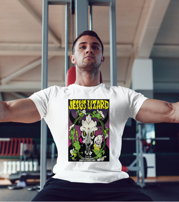 The Jesus Lizard Columbus Ohio December 6 2024 Newport Music Hall Skull And Flowers T-Shirt