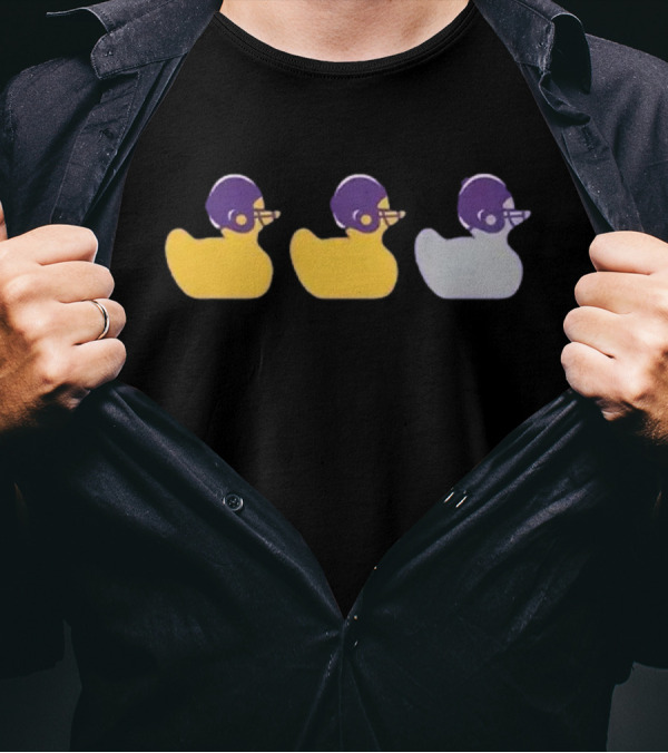 Minnesota Vikings Duck Duck Gray Duck Helmet Trio T-Shirt