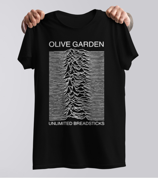Olive Garden Unlimited Breadsticks Graphics Fakehandshake Joy Division Unknown Pleasures Lines T-Shirt