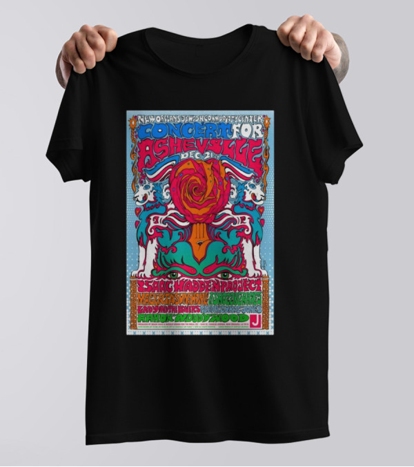 New Orleans Jewish Community Center Concert For Asheville December 21 Isaac Hadden Project Maggie Carson Jake Fussell Lady Wray Sleepy Jones Aaron Woody Wood T-Shirt