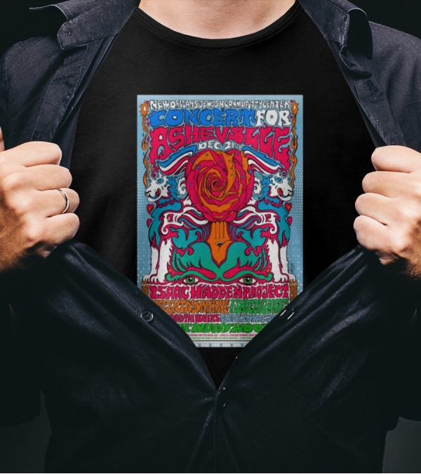 New Orleans Jewish Community Center Concert For Asheville December 21 Isaac Hadden Project Maggie Carson Jake Fussell Lady Wray Sleepy Jones Aaron Woody Wood T-Shirt