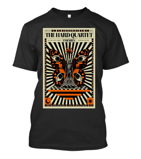 The Hard Quartet Pioneertown California May 2 2025 Evcshen Show Poster Butterfly Eyes Stars T-Shirt
