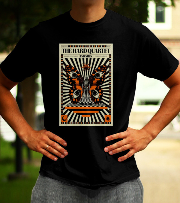 The Hard Quartet Pioneertown California May 2 2025 Evcshen Show Poster Butterfly Eyes Stars T-Shirt