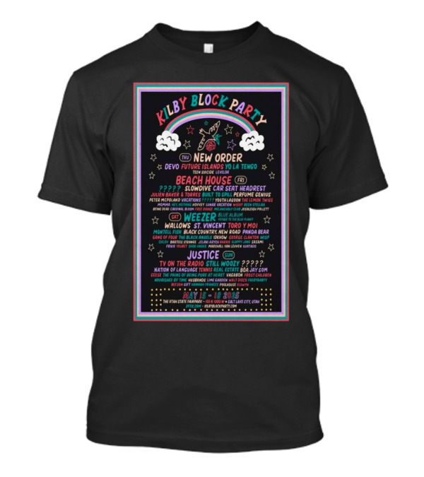 Kilby Block Party 2025 Lineup Featuring New Order, Beach House, And More At Utah State Fairpark May 15-18 T-Shirt
