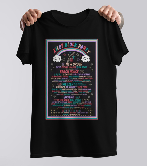 Kilby Block Party 2025 Lineup Featuring New Order, Beach House, And More At Utah State Fairpark May 15-18 T-Shirt
