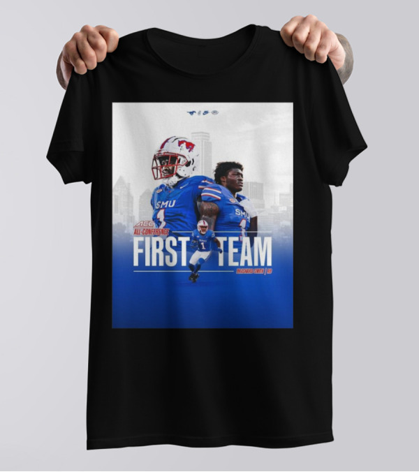SMU Mustangs First Team ACC All-Conference Brashard Smith RB T-Shirt