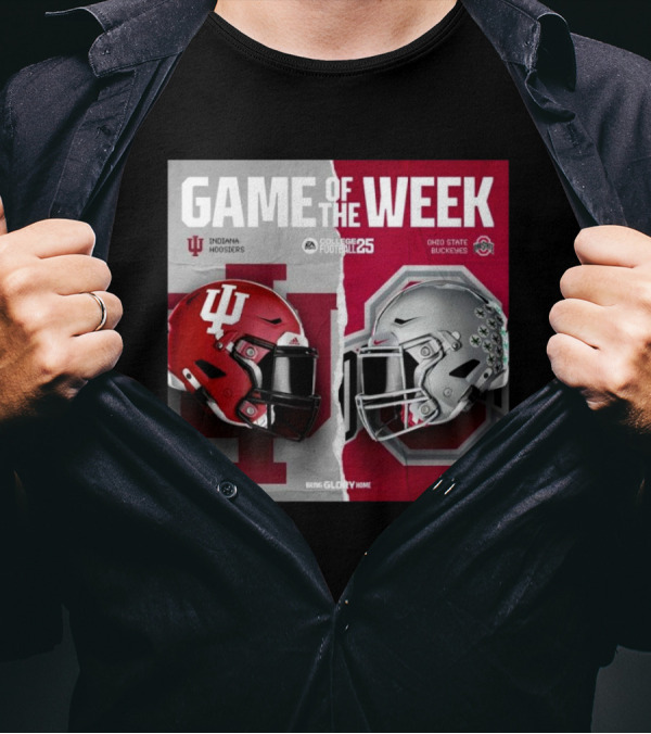 Game Of The Week Indiana Hoosiers Vs Ohio State Buckeyes College Football 25 Helmet Matchup T-Shirt
