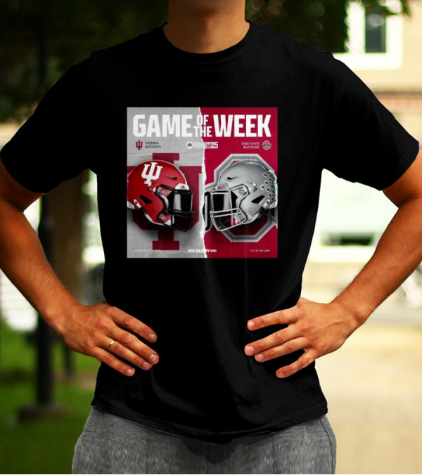 Game Of The Week Indiana Hoosiers Vs Ohio State Buckeyes College Football 25 Helmet Matchup T-Shirt