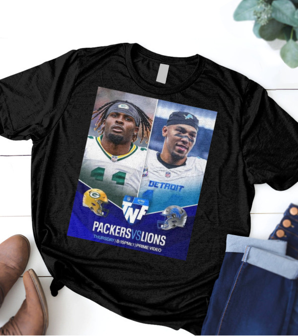 Packers Vs Lions NFL Thursday Night Football 8:15 PM ET Prime Video T-Shirt