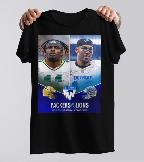 Packers Vs Lions NFL Thursday Night Football 8:15 PM ET Prime Video T-Shirt