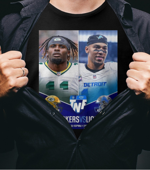 Packers Vs Lions NFL Thursday Night Football 8:15 PM ET Prime Video T-Shirt