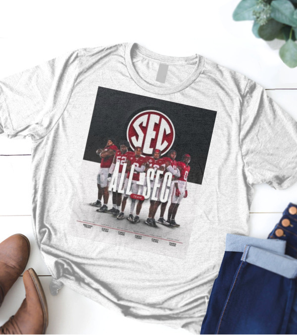 Alabama Crimson Tide SEC All Team Selections Proctor Booker Williams Moore Campbell Lawson T-Shirt