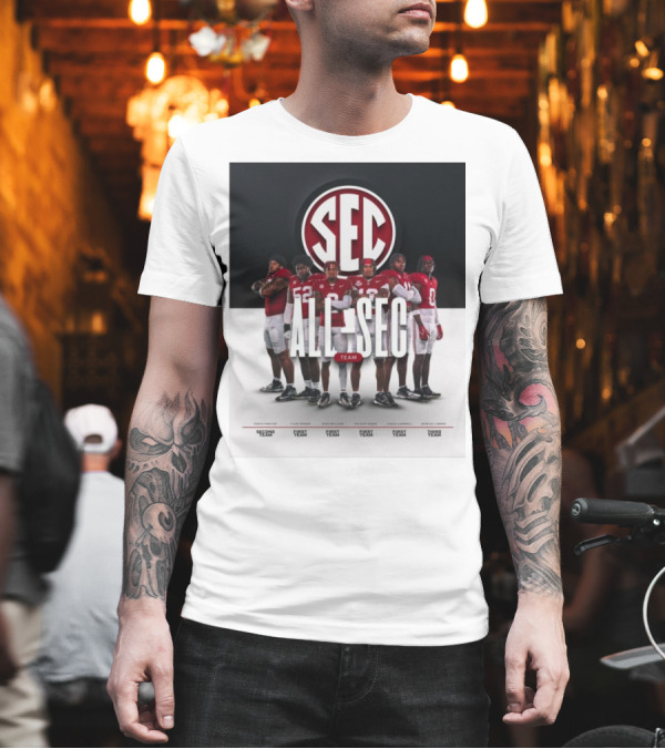 Alabama Crimson Tide SEC All Team Selections Proctor Booker Williams Moore Campbell Lawson T-Shirt