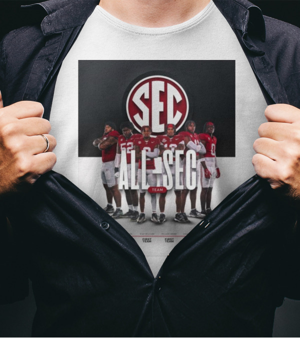 Alabama Crimson Tide SEC All Team Selections Proctor Booker Williams Moore Campbell Lawson T-Shirt