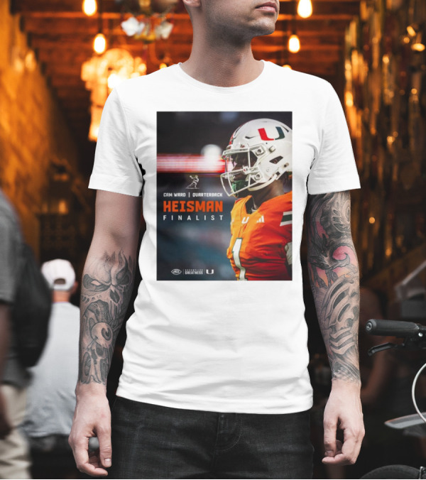 Cam Ward Quarterback Miami Hurricanes Heisman Finalist T-Shirt