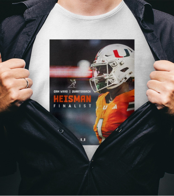 Cam Ward Quarterback Miami Hurricanes Heisman Finalist T-Shirt