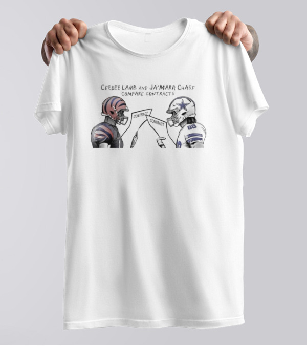 Ceedee Lamb And Ja’Marr Chase Cowboys Bengals NFL Contracts Comparison T-Shirt