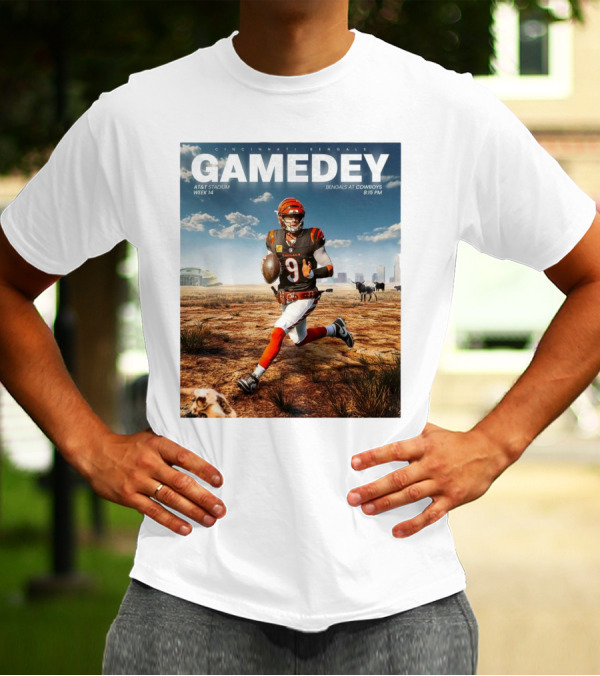Cincinnati Bengals Gamedey AT&T Stadium Week 14 Bengals At Cowboys 8:15 PM Lone Star State T-Shirt
