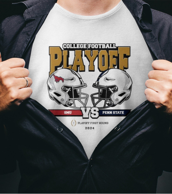 SMU Mustangs Vs Penn State Nittany Lions College Football Playoff First Round 2024 NCAA Division T-Shirt