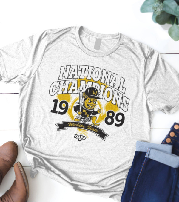 National Champions 1989 Wichita State Shockers Baseball Vintage WSU T-Shirt