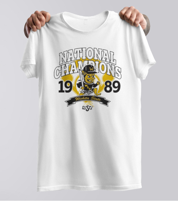 National Champions 1989 Wichita State Shockers Baseball Vintage WSU T-Shirt