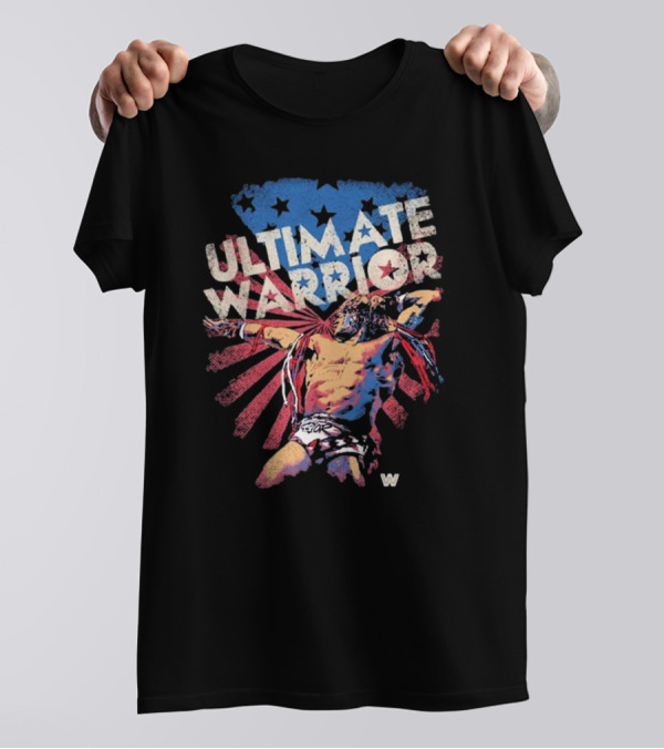 ULTIMATE WARRIOR American Flag Stars Stripes Wrestler T-Shirt
