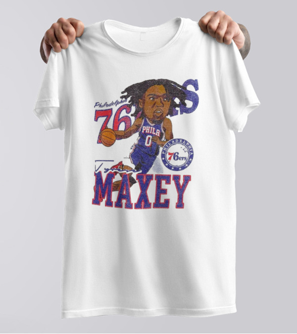 Philadelphia 76ers Tyrese Maxey Caricature Player New Era 76 Philadelphian Phila Maxey 6ers T-Shirt
