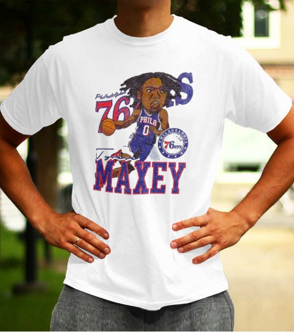 Philadelphia 76ers Tyrese Maxey Caricature Player New Era 76 Philadelphian Phila Maxey 6ers T-Shirt
