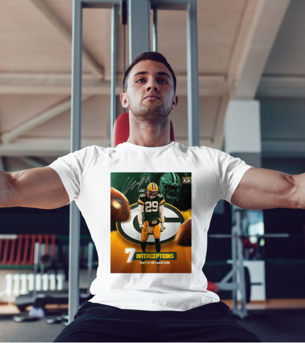 Xavier McKinney Green Bay Packers NFL 7 Interceptions Tied For The League Lead Signature T-Shirt