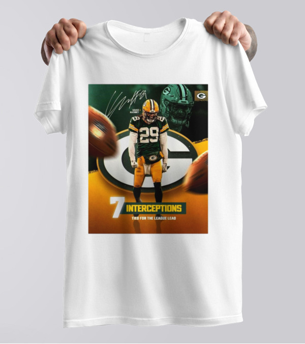Xavier McKinney Green Bay Packers NFL 7 Interceptions Tied For The League Lead Signature T-Shirt