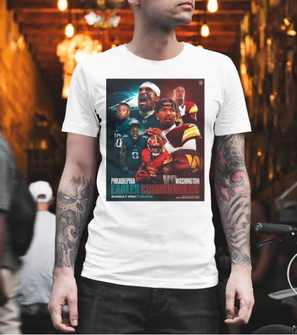 Philadelphia Eagles Vs Washington Commanders NFC East Showdown Sunday 1 PM ET On FOX T-Shirt