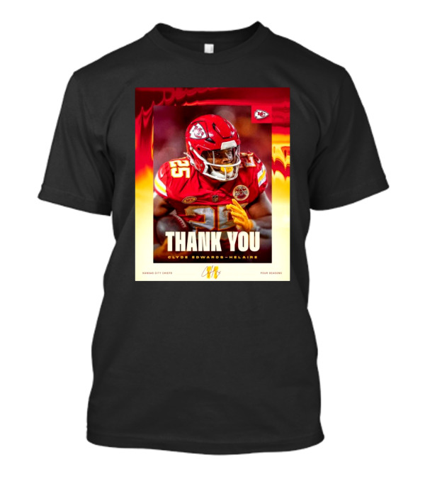 Thank You Clyde Edwards-Helaire Kansas City Chiefs Four Seasons T-Shirt