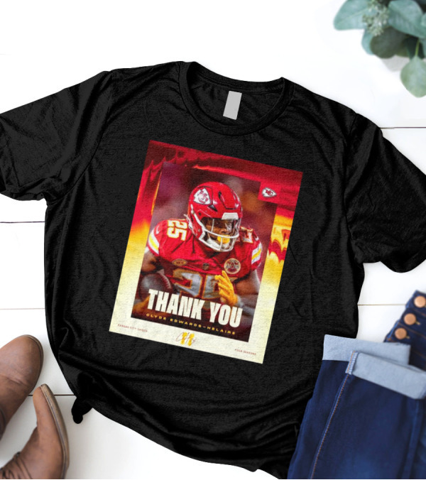 Thank You Clyde Edwards-Helaire Kansas City Chiefs Four Seasons T-Shirt