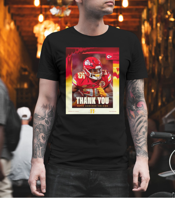 Thank You Clyde Edwards-Helaire Kansas City Chiefs Four Seasons T-Shirt