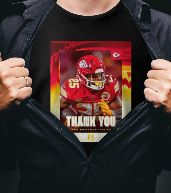 Thank You Clyde Edwards-Helaire Kansas City Chiefs Four Seasons T-Shirt