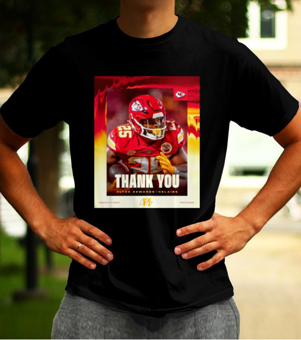 Thank You Clyde Edwards-Helaire Kansas City Chiefs Four Seasons T-Shirt