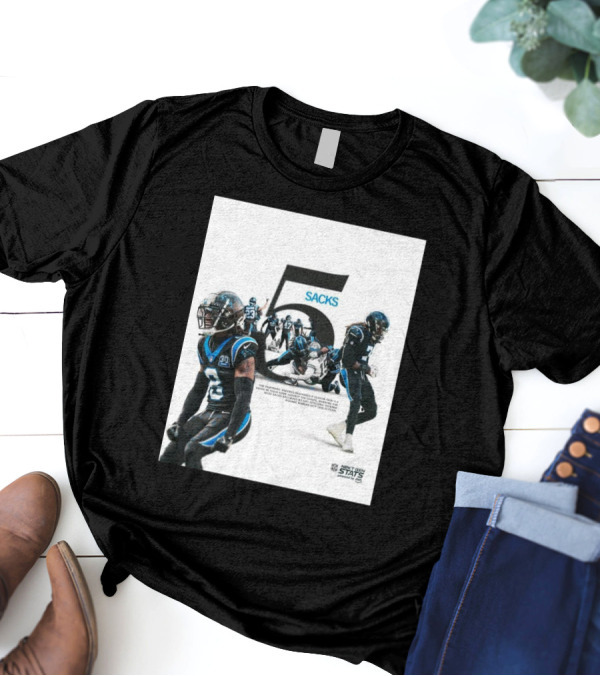 Carolina Panthers NFL Defense 5 Sacks Chiefs Game Next Gen Stats T-Shirt