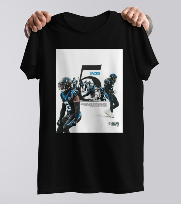 Carolina Panthers NFL Defense 5 Sacks Chiefs Game Next Gen Stats T-Shirt