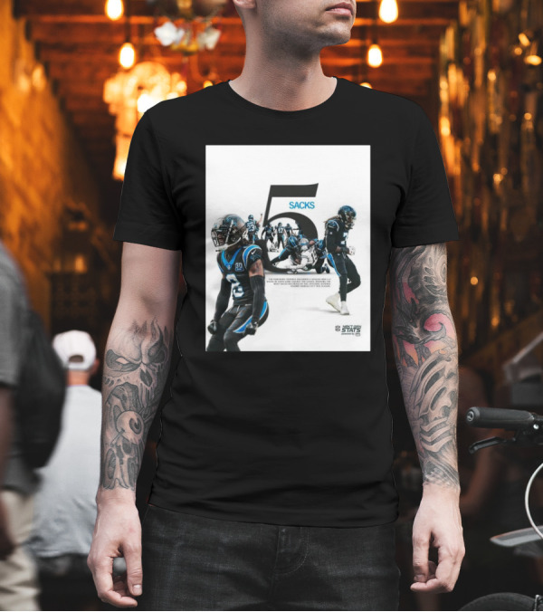 Carolina Panthers NFL Defense 5 Sacks Chiefs Game Next Gen Stats T-Shirt