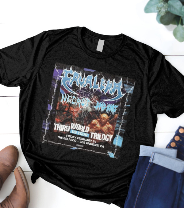 Cavalera Necrot Dead Heat Third World Trilogy US Tour The Belasco Los Angeles February 21 2025 T-Shirt