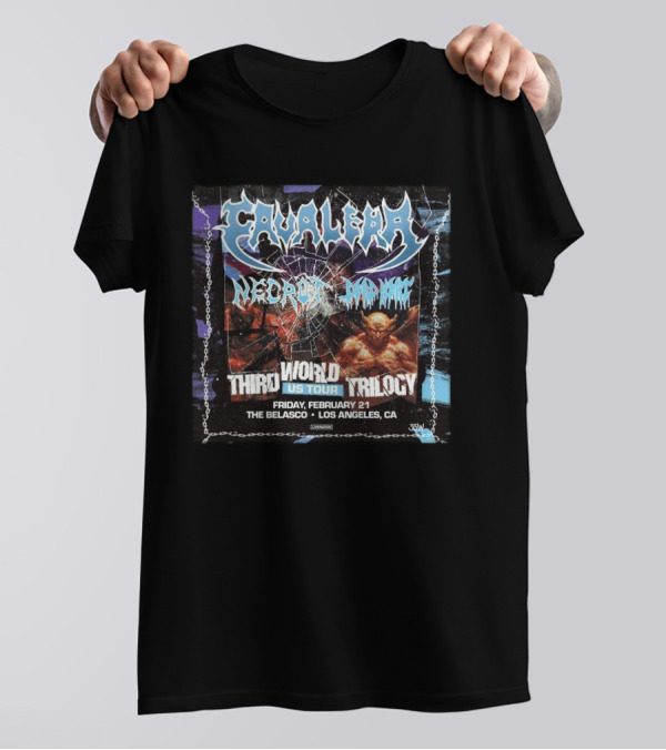 Cavalera Necrot Dead Heat Third World Trilogy US Tour The Belasco Los Angeles February 21 2025 T-Shirt