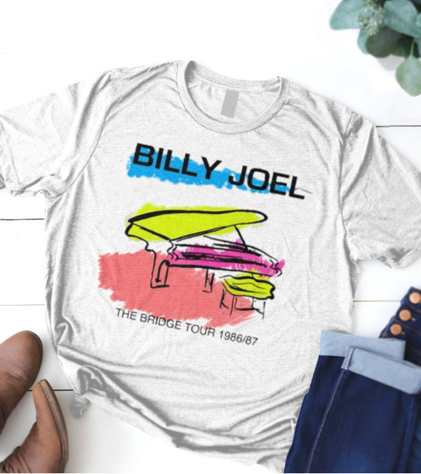 Billy Joel Piano The Bridge Tour 1986 87 Event T-Shirt