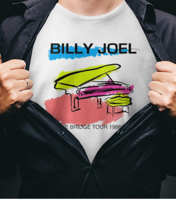 Billy Joel Piano The Bridge Tour 1986 87 Event T-Shirt