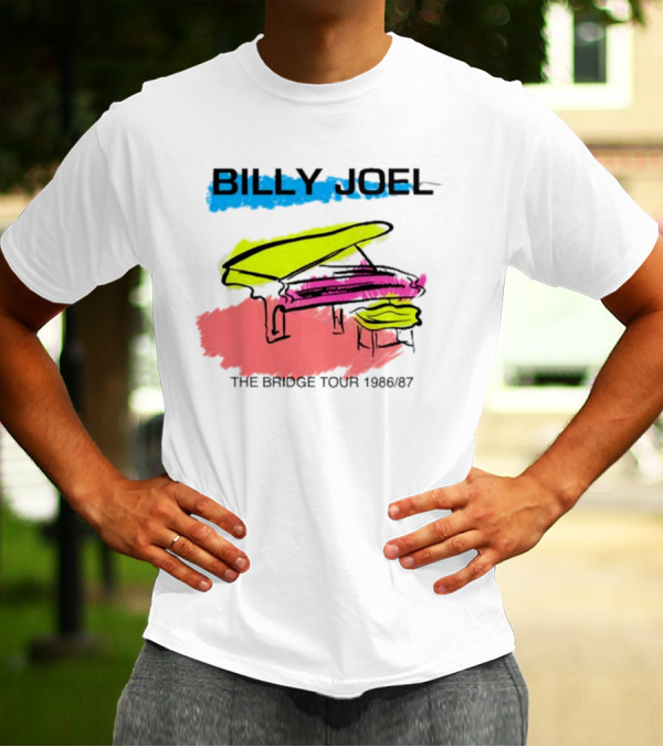 Billy Joel Piano The Bridge Tour 1986 87 Event T-Shirt