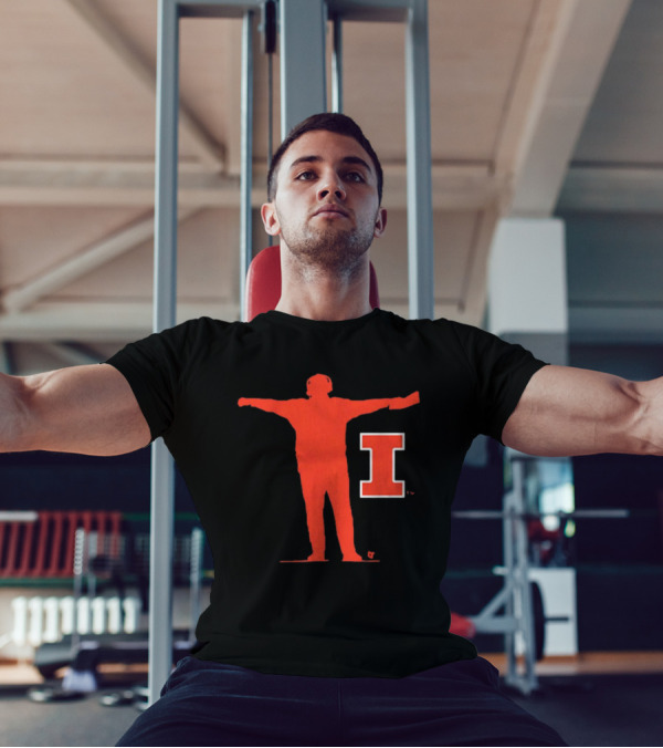 Illinois Fighting Illini Football Coach Silhouette And Iconic I T-Shirt