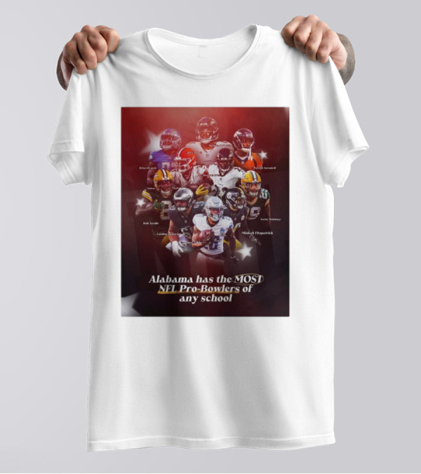 Alabama Has The Most NFL Pro-Bowlers Of Any School Featuring NFL Stars Minkah Fitzpatrick And Derrick Henry T-Shirt